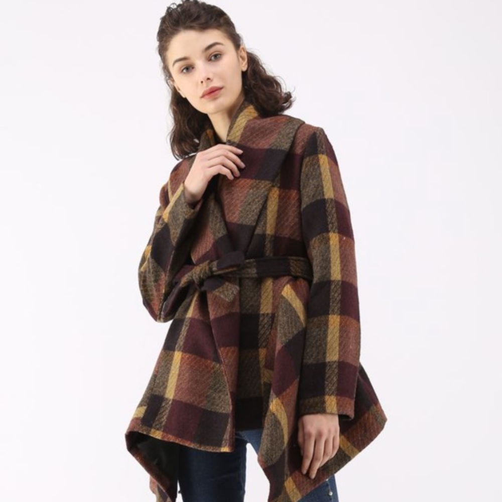 Chicwish plaid cardigan jacket